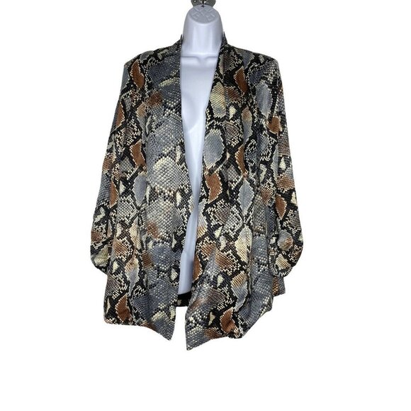 Bishop + Young Woman’s Python Print Satin Iconic Blazer SZ 1X - Picture 2 of 8